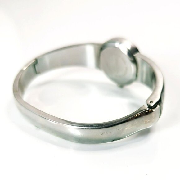 Geneva Quartz Silver Tone Marcasite Cuff Womens Watch - Picture 4 of 5